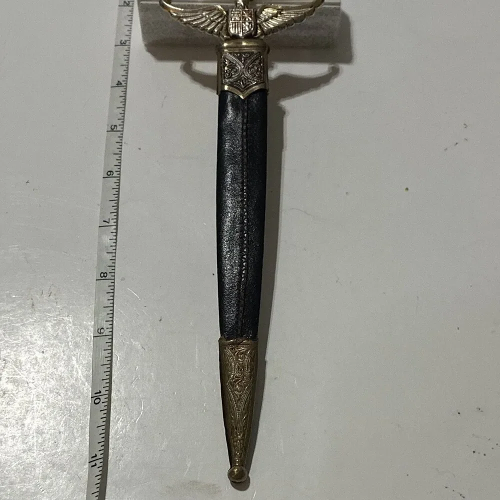 Vintage Spanish Toledo Style Decorative Dagger Letter Opener With Sheath 11.5”
